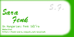 sara fenk business card